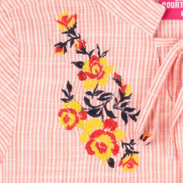 Girls_100%_Cotton_Yarn_Dyed_Stripe_Na_Emb_On_Chest_No_Bell_Sleeves_Tops