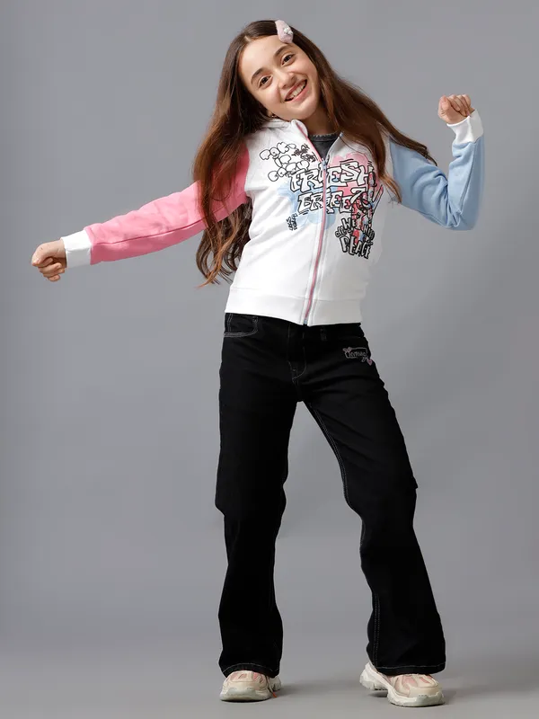 Under_Fourteen_Only_Girls_Orange_Solid_Sweatshirt_|_Full_Sleeves_Relaxed_Fit_Crew_Neck_Cotton_Fleece_Sweatshirt_with_Ruffle_Panels_&_Graphic_Print_for_Kids