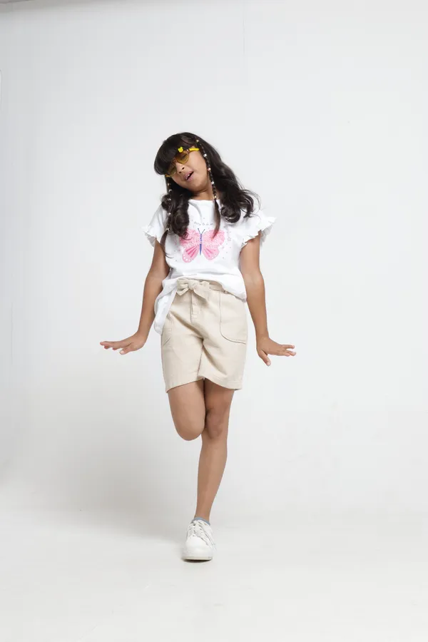 Girls_Cotton_Embroidery_On_Back_Patch_Pockets_Self_Fabric_Waistband_Belt_Hot_Shorts