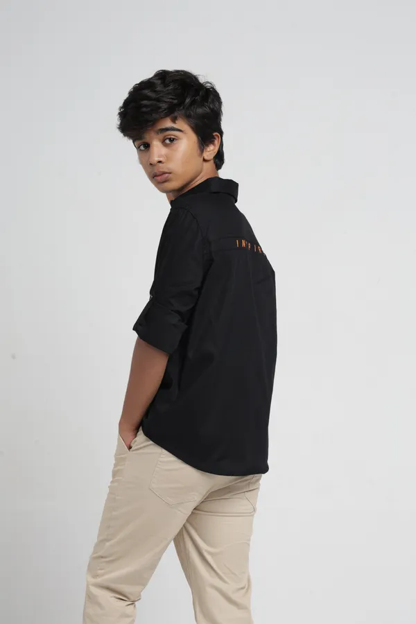 Under_Fourteen_Only_Boys_Black_Solid_Casual_Poplin_Shirt_|_Full_Sleeves_Regular_Fit_Collared_Cotton_Shirt_with_Front_&_Back_Graphic_Print_for_Kids