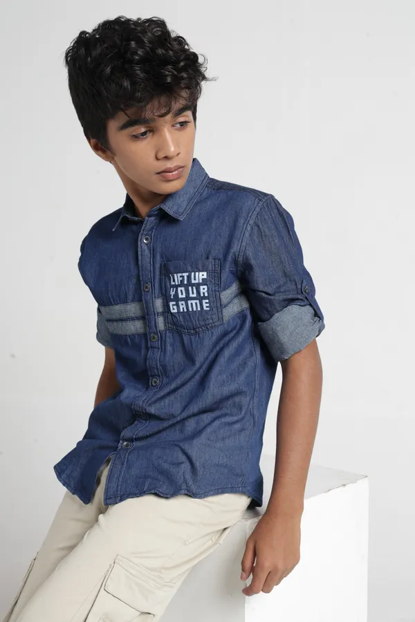 Under_Fourteen_Only_Boys_Blue_Solid_Casual_Hooded_Denim_Shirt_|_Full_Sleeves_Relaxed_Fit_Collared_Stretch_Denim_Shirt_with_Detachable_Hood,_HD_Logo_Print_&_Contrast_Tape_for_Kids