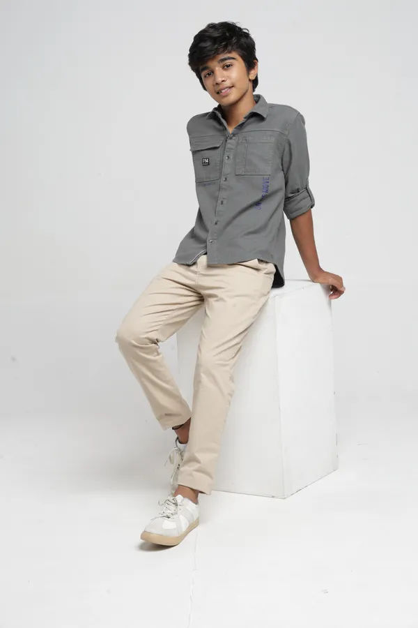 Under_Fourteen_Only_Boys_Grey_Solid_Printed_Casual_Shirt_|_Full_Sleeves_Regular_Fit_Collared_Cotton_Slub_Shirt_with_Flap_Pocket_for_Kids
