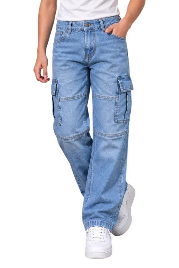 Under_Fourteen_Only_Boys_Ice_Blue_Textured_Cargo_Denim_Jeans_|_Cargo_Fit_Stretch_Denim_Pants_with_Utility_Pockets_&_Button_Closure_for_Kids