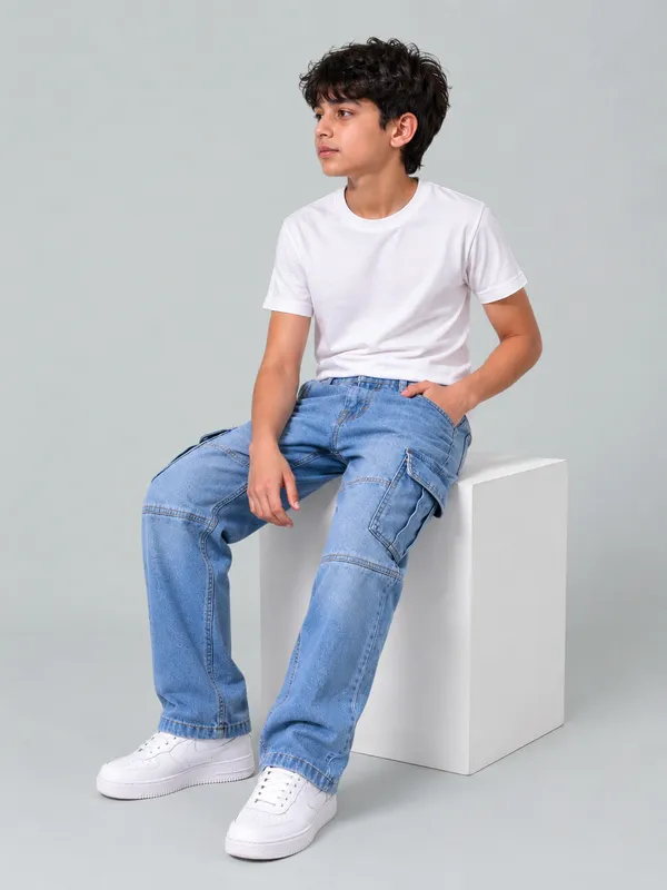 Under_Fourteen_Only_Boys_Ice_Blue_Textured_Cargo_Denim_Jeans_|_Cargo_Fit_Stretch_Denim_Pants_with_Utility_Pockets_&_Button_Closure_for_Kids