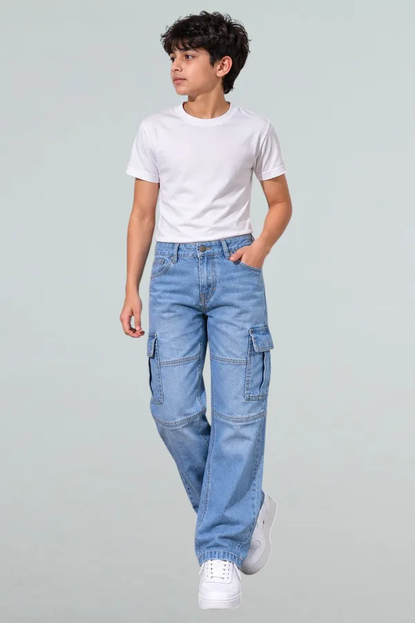 Under_Fourteen_Only_Boys_Ice_Blue_Textured_Cargo_Denim_Jeans_|_Cargo_Fit_Stretch_Denim_Pants_with_Utility_Pockets_&_Button_Closure_for_Kids