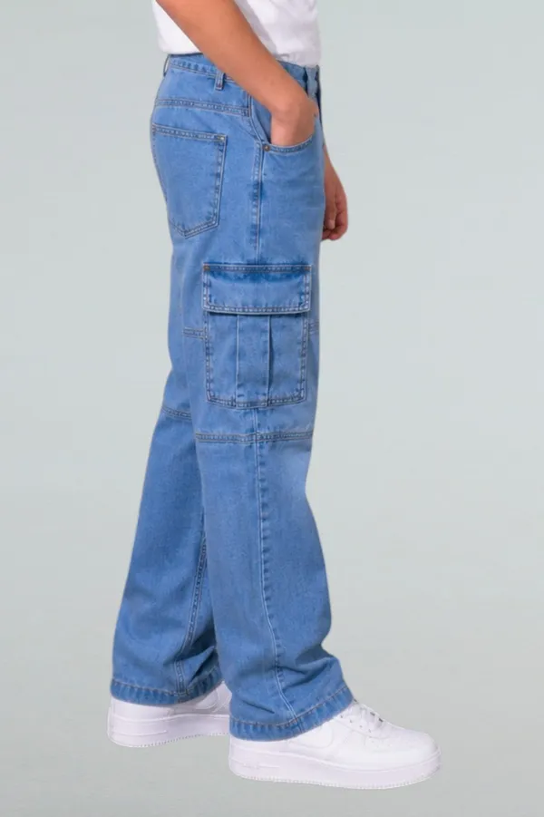 Under_Fourteen_Only_Boys_Ice_Blue_Textured_Cargo_Denim_Jeans_|_Cargo_Fit_Stretch_Denim_Pants_with_Utility_Pockets_&_Button_Closure_for_Kids