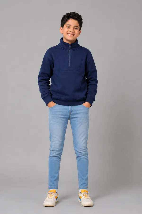 Under_Fourteen_Only_Boys_Navy_Solid_Quarter_Zip_Sweatshirt_|_Full_Sleeves_Relaxed_Fit_High_Neck_Fleece_Pullover_with_Graphic_Print_for_Kids