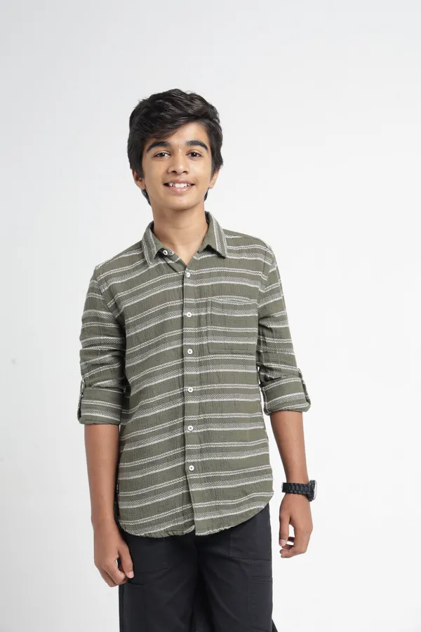 Under_Fourteen_Only_Boys_Olive_Checked_Casual_Hooded_Shirt_|_Full_Sleeves_Regular_Fit_Detachable_Hood_Cotton_Dobby_Shirt_with_Button_Closure_for_Kids