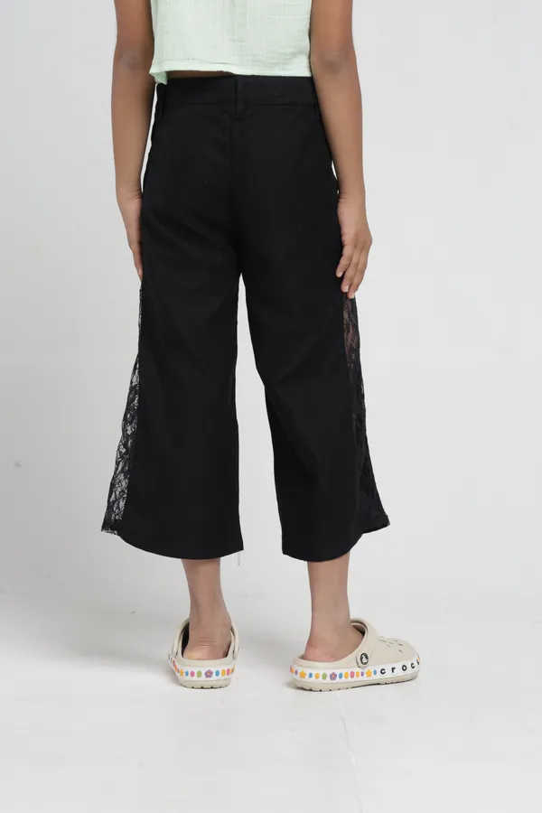 Under_Fourteen_Only_Girls_Black_Lace_Wide_Leg_Pants_|_Cotton_Twill_Trousers_with_Belt_Loops,_Button_Closure_&_Welt_Pockets_for_Kids