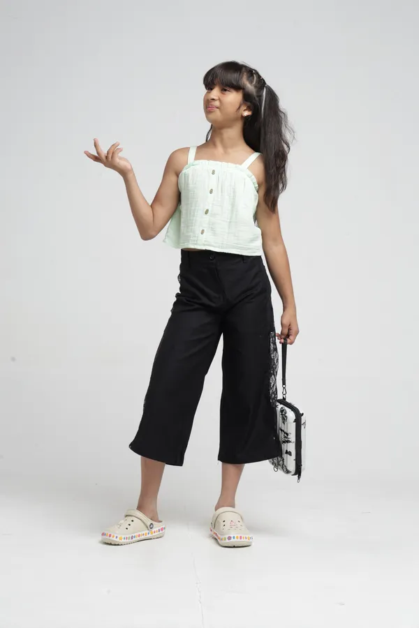 Under_Fourteen_Only_Girls_Black_Lace_Wide_Leg_Pants_|_Cotton_Twill_Trousers_with_Belt_Loops,_Button_Closure_&_Welt_Pockets_for_Kids