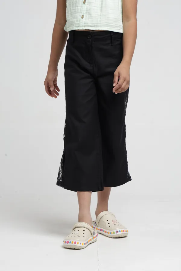 Under_Fourteen_Only_Girls_Black_Lace_Wide_Leg_Pants_|_Cotton_Twill_Trousers_with_Belt_Loops,_Button_Closure_&_Welt_Pockets_for_Kids