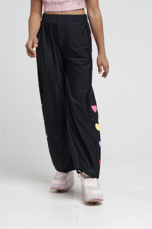 Under_Fourteen_Only_Girls_Black_Solid_Wide_Leg_Pants_|_Elastic_Waist_Polyester_Trousers_with_Heart_Print_Side_Panels_&_Side_Pockets_for_Kids