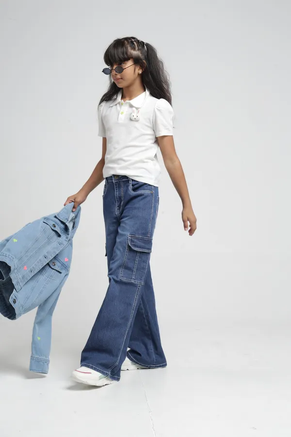 Under_Fourteen_Only_Girls_Light_Blue_Textured_Cargo_Denim_Jeans_|_Straight_Fit_Stretch_Denim_Pants_with_Utility_Pockets_&_Embroidery_Detail_for_Kids