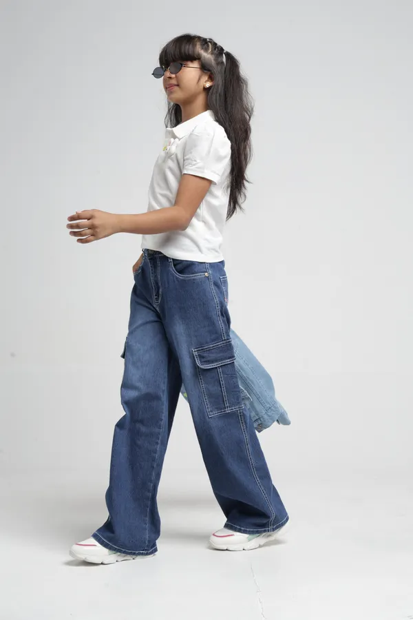 Under_Fourteen_Only_Girls_Light_Blue_Textured_Cargo_Denim_Jeans_|_Straight_Fit_Stretch_Denim_Pants_with_Utility_Pockets_&_Embroidery_Detail_for_Kids