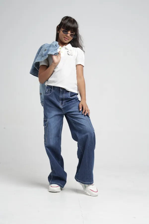 Under_Fourteen_Only_Girls_Light_Blue_Textured_Cargo_Denim_Jeans_|_Straight_Fit_Stretch_Denim_Pants_with_Utility_Pockets_&_Embroidery_Detail_for_Kids