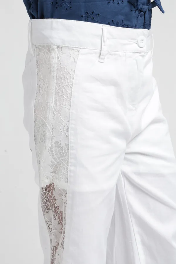 Under_Fourteen_Only_Girls_White_Lace_Wide_Leg_Pants_|_Cotton_Twill_Trousers_with_Belt_Loops,_Button_Closure_&_Welt_Pockets_for_Kids