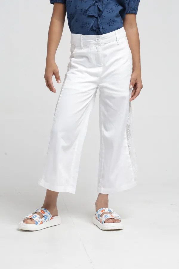 Under_Fourteen_Only_Girls_White_Lace_Wide_Leg_Pants_|_Cotton_Twill_Trousers_with_Belt_Loops,_Button_Closure_&_Welt_Pockets_for_Kids