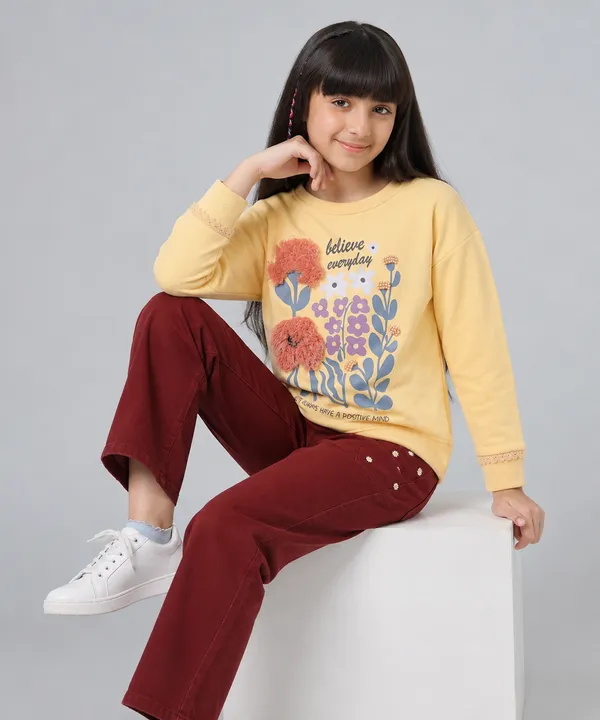 Under_Fourteen_Only_Girls_Yellow_Solid_Color_Block_Sweatshirt_|_Full_Sleeves_Relaxed_Fit_Crew_Neck_Fleece_Sweatshirt_with_Chest_Graphic_Print_for_Kids