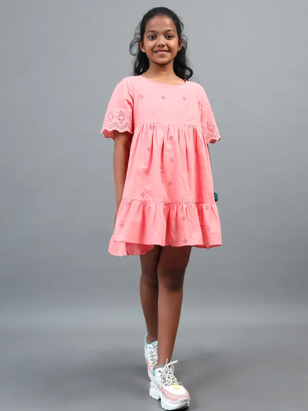 Printed_Cotton_Fabric_Smocking_Ruffle_Sleeve_Contrast_Cut_N_Sew_Back_Tie_Strap_Dress