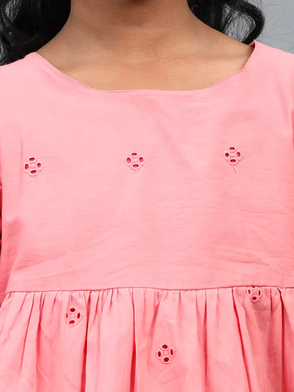 Printed_Cotton_Fabric_Smocking_Ruffle_Sleeve_Contrast_Cut_N_Sew_Back_Tie_Strap_Dress