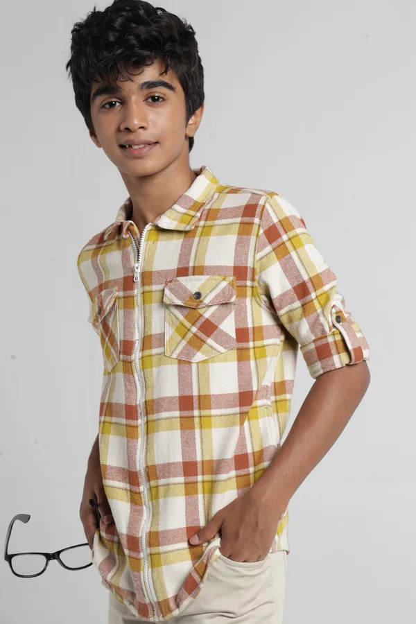Under_Fourteen_Only_Boys_Multicolor_Checked_Casual_Flannel_Shirt_|_Full_Sleeves_Regular_Fit_Hooded_Collared_Cotton_Shirt_with_Front_Zipper_&_Flap_Pocket_for_Kids