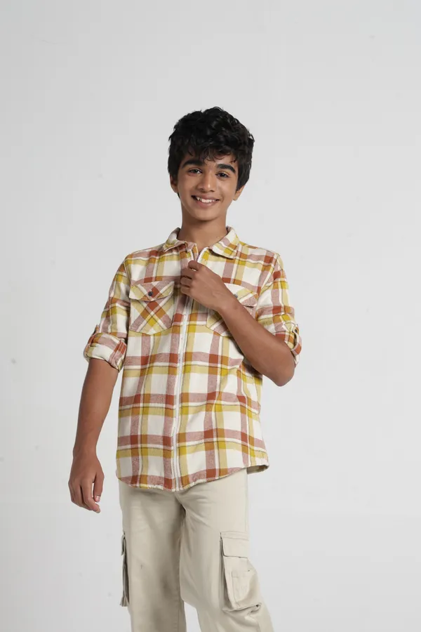 Under_Fourteen_Only_Boys_Multicolor_Checked_Casual_Flannel_Shirt_|_Full_Sleeves_Regular_Fit_Hooded_Collared_Cotton_Shirt_with_Front_Zipper_&_Flap_Pocket_for_Kids