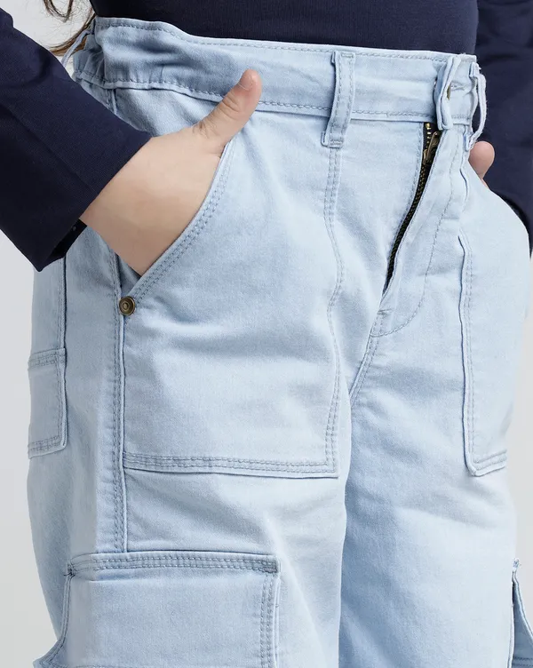 Girls_97%_Cotton_3%Spandex_Stretch_Denim_Denim_Wash_Effect_Emb_On_Front_Panel_Na__Denim