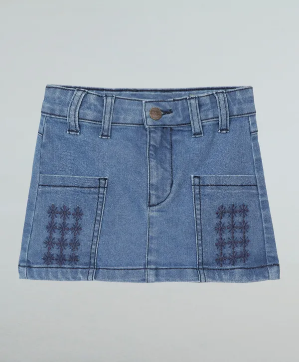 Girls_Denim_Washed_Skirt_With_Embroidery_Details