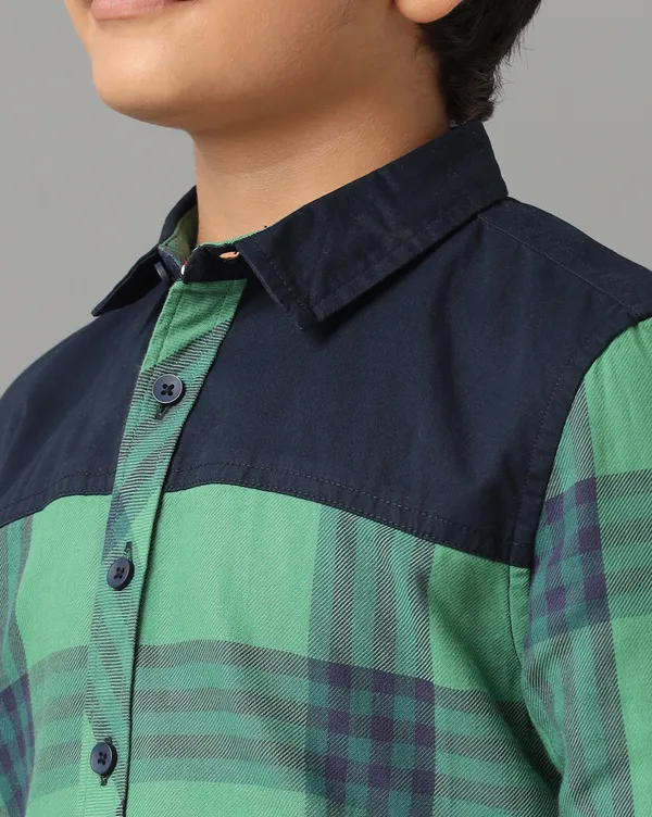 Cotton_Herringbone_Checcks_Ombre_Wash_Mandarin_Collar_Bone_Pocket_Full_Sleeve_Shirt