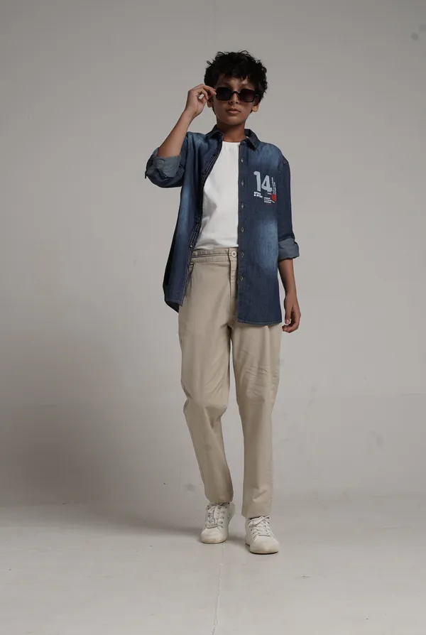 Under_Fourteen_Only_Boys_Blue_Textured_Casual_Hooded_Shirt_|_Full_Sleeves_Relaxed_Fit_Collared_Cotton_Dobby_Shirt_with_Detachable_Hoodie_for_Kids