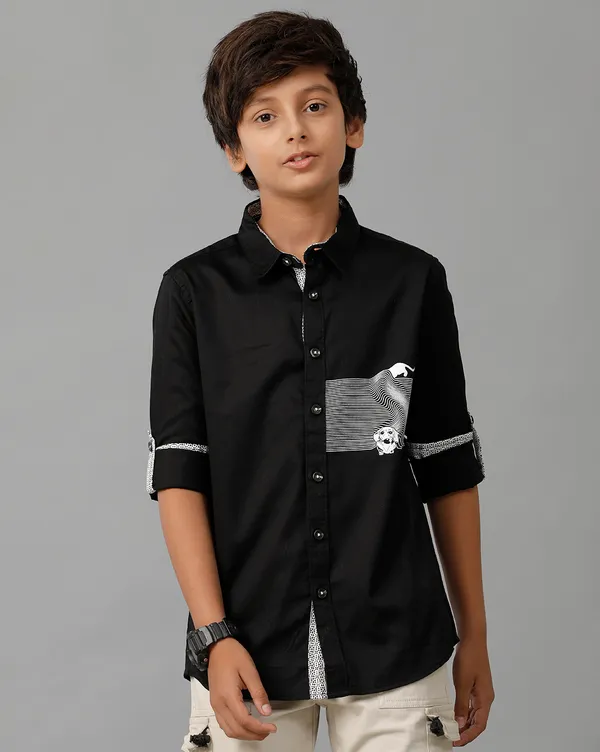 Cotton_Puppy_Print_Contrast_Twill_Tape_N_Placket_Full_Sleeve_Shirt