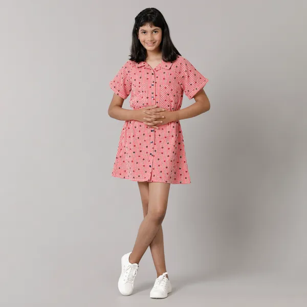 Printed_Gingham_Checkered_Shirt_Dress