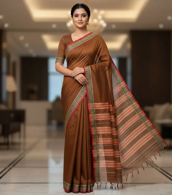 Brown_Avani_Narayanpeth_Cotton_Saree_|_With_Unstitched_Blouse_Piece_For_Women_