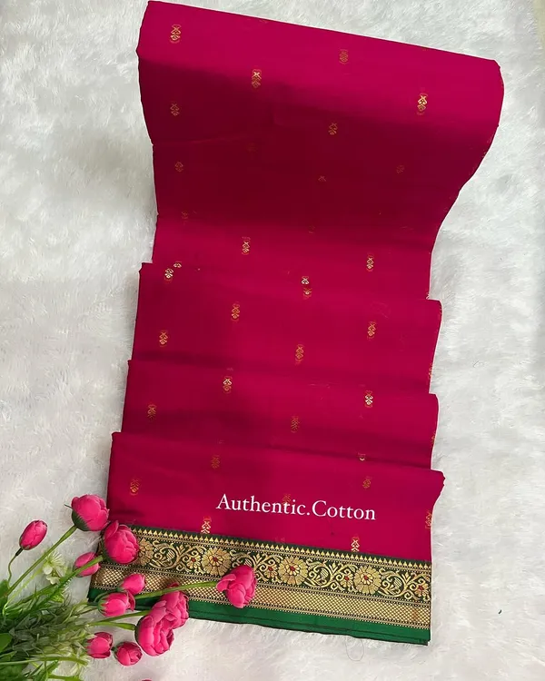 Pink_Radhika_Narayanpeth_Cotton_Saree_|_With_Unstitched_Blouse_Piece_For_Women