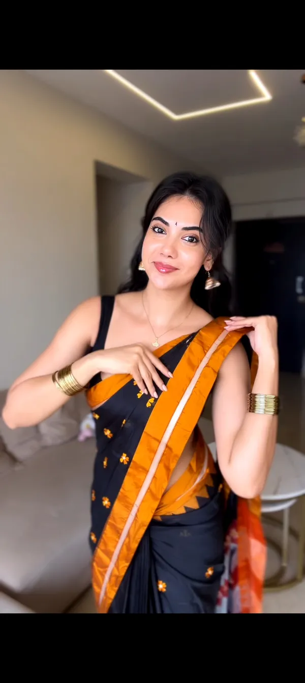 Black_Malini_Cotton_silk__Saree_|_With_Unstitched_Blouse_Piece_For_Women