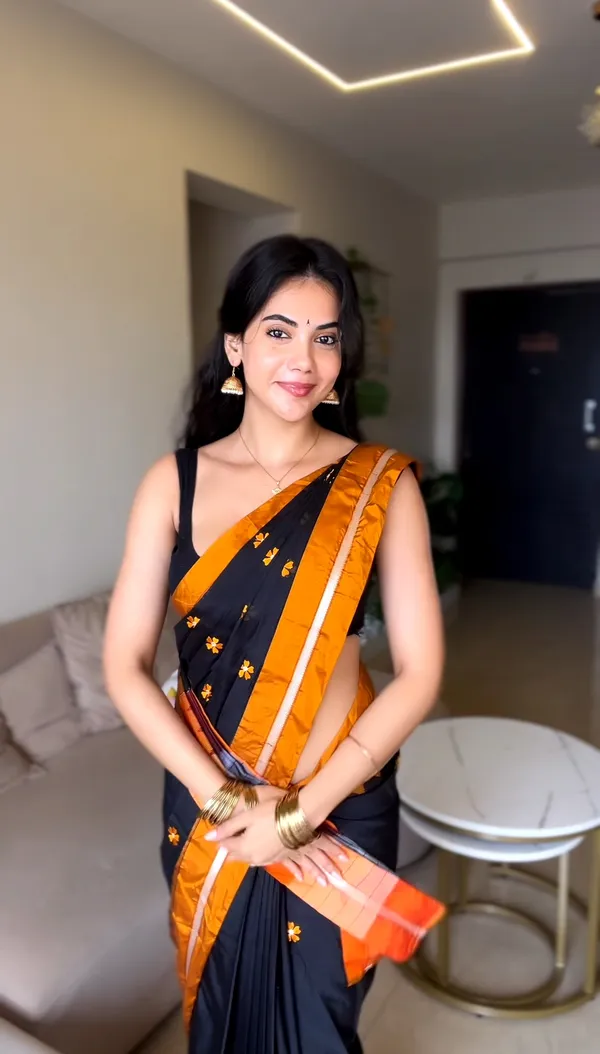 Black_Malini_Cotton_silk__Saree_|_With_Unstitched_Blouse_Piece_For_Women