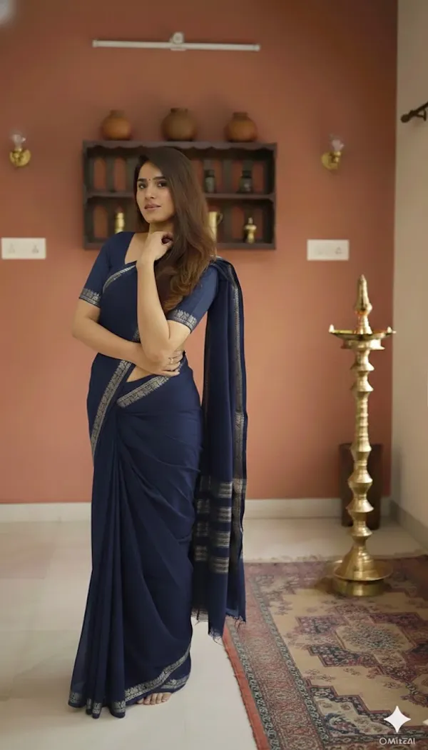 Dark_Purple_Raaga_Narayanpeth_Cotton_Saree_|_With_Unstitched_Blouse_Piece_For_Women