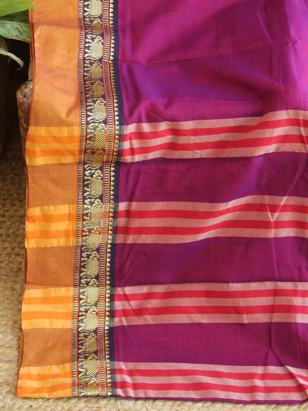 Magenta_Nidhi_Narayanpeth_Cotton_Saree_|_With_Unstitched_Blouse_Piece_For_Women