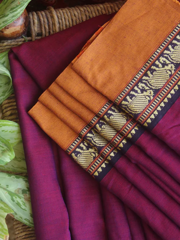 Magenta_Nidhi_Narayanpeth_Cotton_Saree_|_With_Unstitched_Blouse_Piece_For_Women
