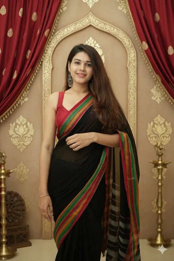 Black_Anamika__Narayanpeth_Cotton_Saree_|_With_Unstitched_Blouse_Piece_For_Women