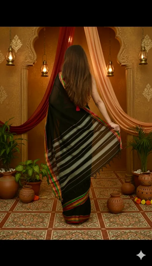 Black_Anamika__Narayanpeth_Cotton_Saree_|_With_Unstitched_Blouse_Piece_For_Women