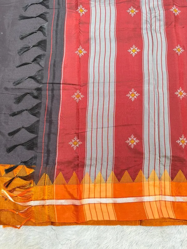 Black_Malini_Cotton_silk__Saree_|_With_Unstitched_Blouse_Piece_For_Women
