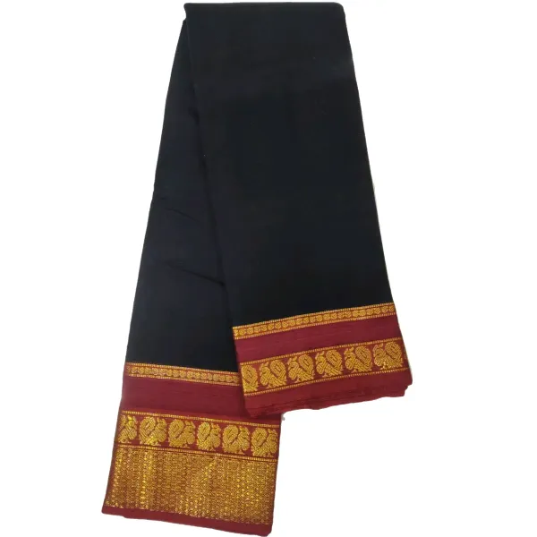 Black_Namrata_Narayanpeth_Cotton_Saree_|_With_Unstitched_Blouse_Piece_For_Women