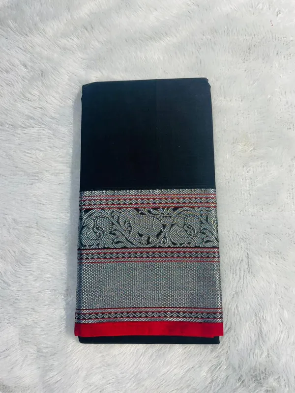 Black_Vasudha_Narayanpeth_Cotton_Saree_|_With_Unstitched_Blouse_Piece_For_Women
