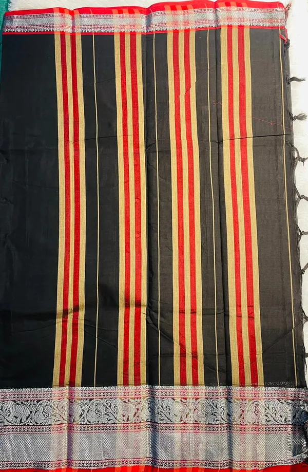 Black_Vasudha_Narayanpeth_Cotton_Saree_|_With_Unstitched_Blouse_Piece_For_Women