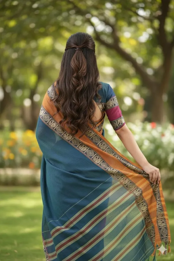 Blue_Ashwini_Narayanpeth_Cotton_Saree_|_With_Unstitched_Blouse_Piece_For_Women