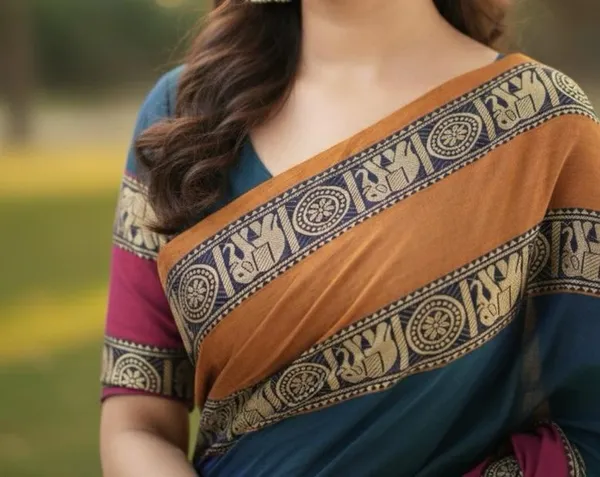 Blue_Ashwini_Narayanpeth_Cotton_Saree_|_With_Unstitched_Blouse_Piece_For_Women