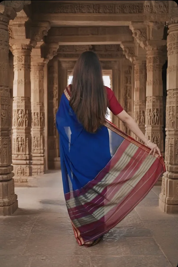 Blue_Ragini_Narayanpeth_Cotton_Saree_|_With_Unstitched_Blouse_Piece_For_Women