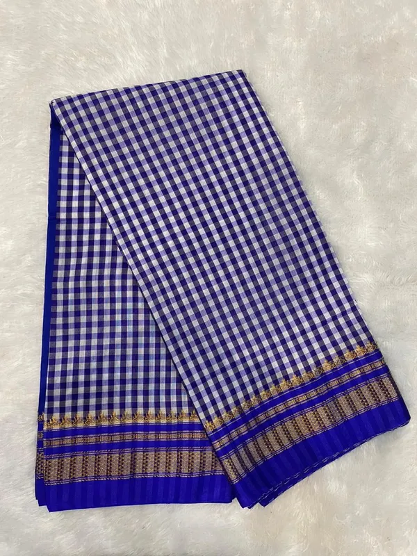 Blue_Tana_checks_Ilkal_Saree