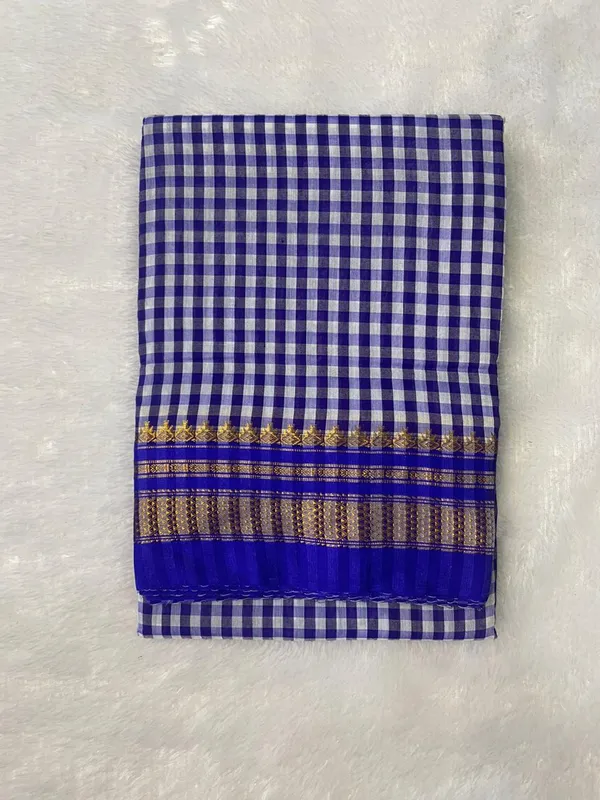 Blue_Tana_checks_Ilkal_Saree